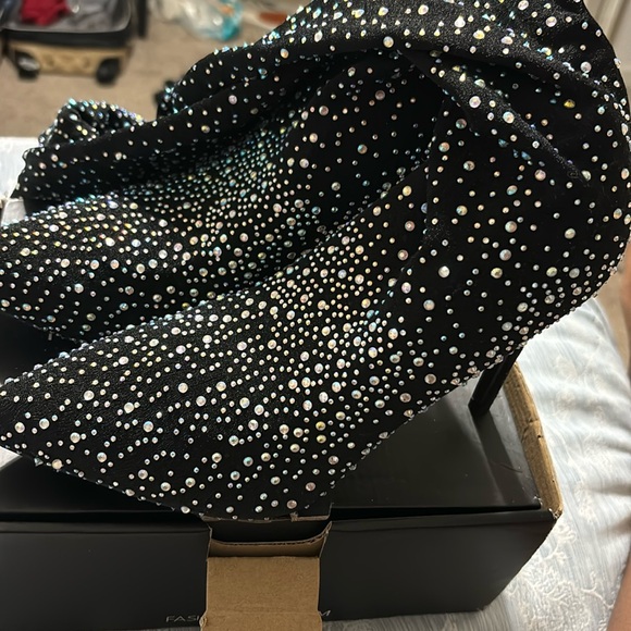 Rhinestone Heeled Boots - Picture 1 of 3